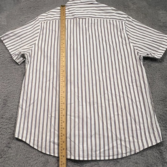 Denim & Flower Ricky Singh Button Up Shirt Men's XL White Striped Short Sleeve - Picture 10 of 12